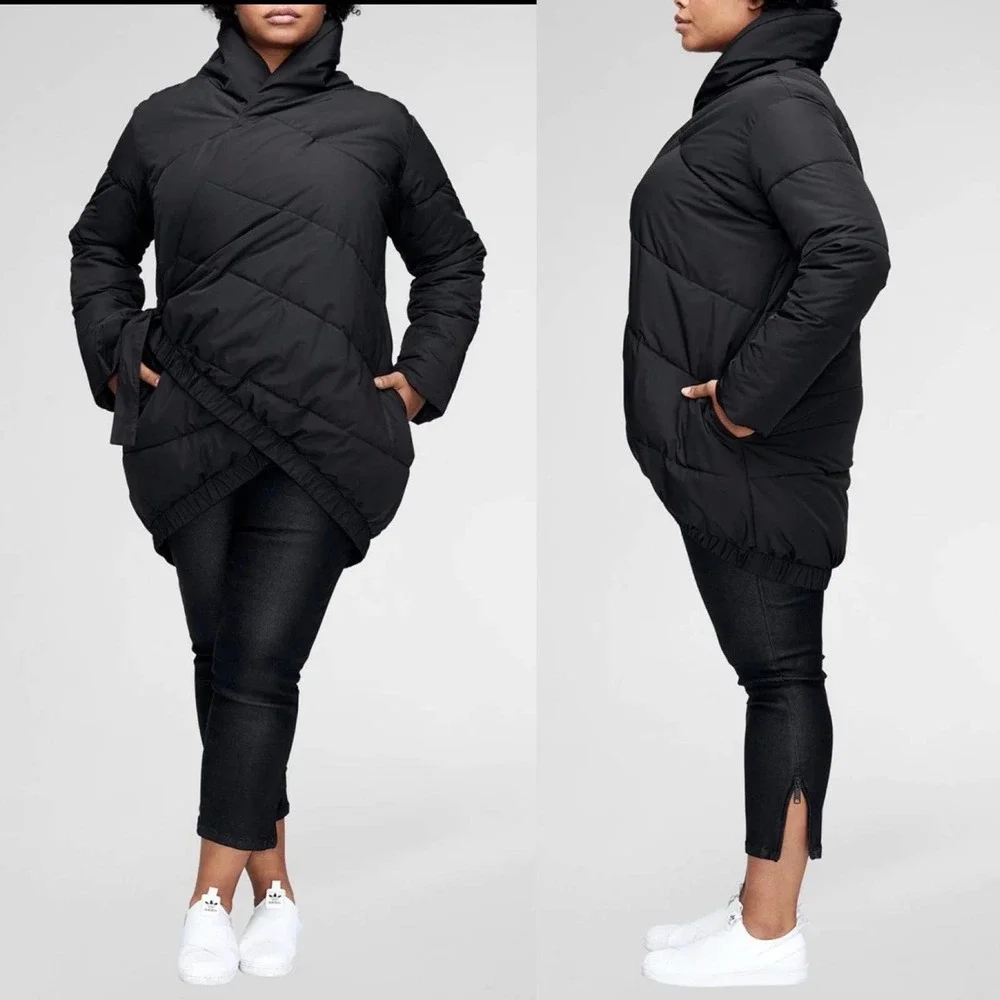 SOLD-NEW Universal Standard Kanda Black Puffer Coat Cocoon, Side Tie Plus - Picture 1 of 10